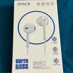 Super Bass Headphones w/ Wires 2 pack NWT